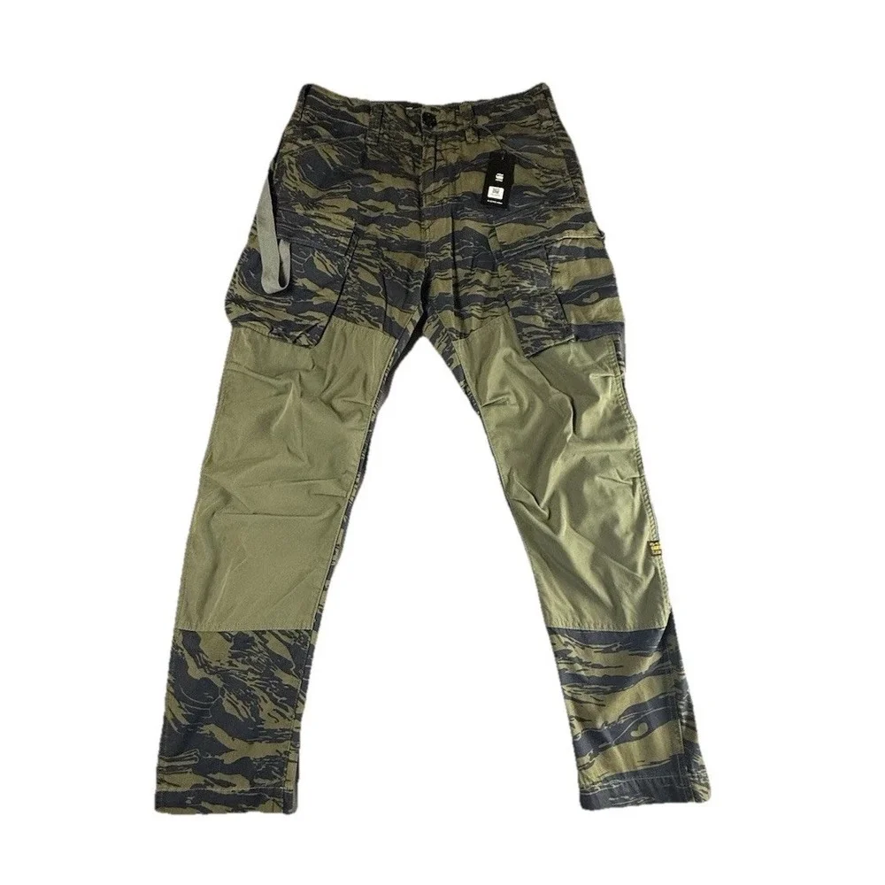 G-STAR RAW Cargo Pants Mens 29x32 Tiger Camo Ripstop Tapered D24308 NEW